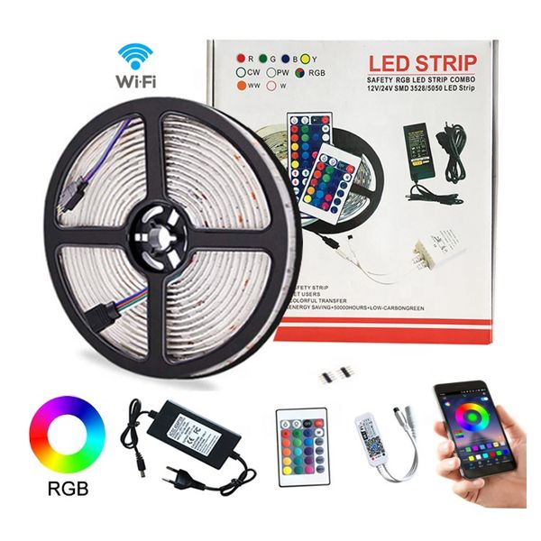 

waterproof 12v 24v 5050 rgb smart wifi bluetooth app controller led strip light