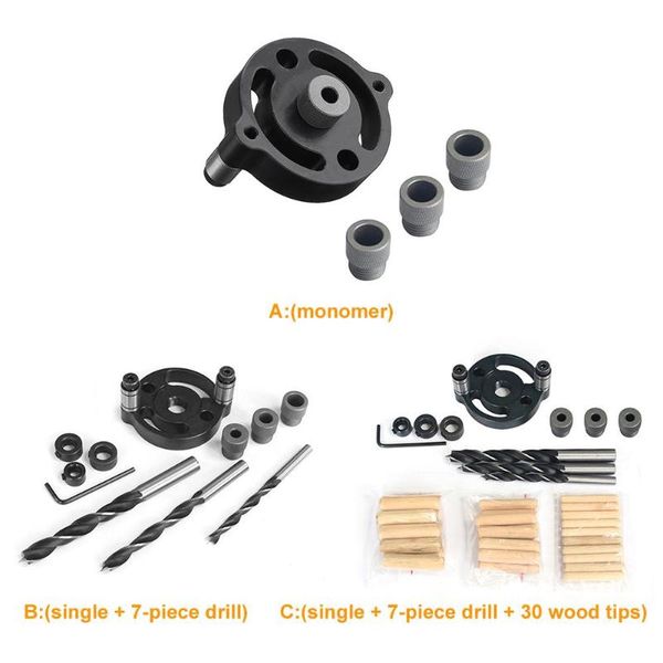 

pocket hole jig 6/8/10mm wood dowelling self centering drill guide kit hole puncher locator jig for woodworking tools