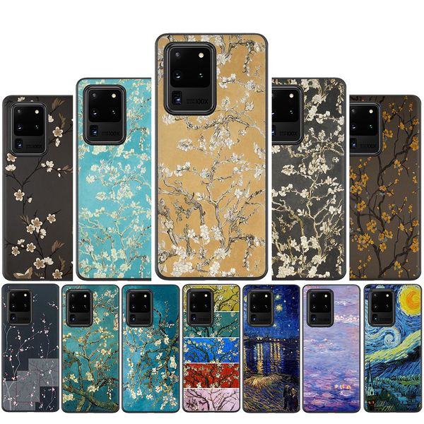 

art aesthetic van gogh painting silicone case for samsung s10 note 10 lite s20 plus ultra a01 a11 a21 a41 a51 a71 a81 a91