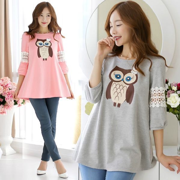 

2020 new spring autumn fashion maternity dresses casual cotton maternity clothing shirts for pregnant women, White