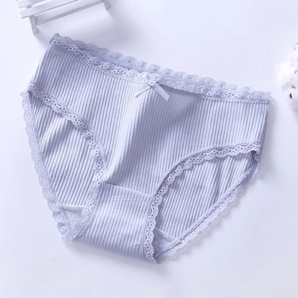 

women solid color briefs middle-waisted hip-lifting pure cotton skin-friendly panties breathable elastic underpants, Black;pink