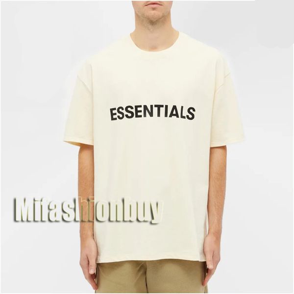 

short ins tshirt spring tee hop fear of god hip essentials sleeve silicon summer skateboard 20ss fog men women shirt 3d casual t fr fbft, Black