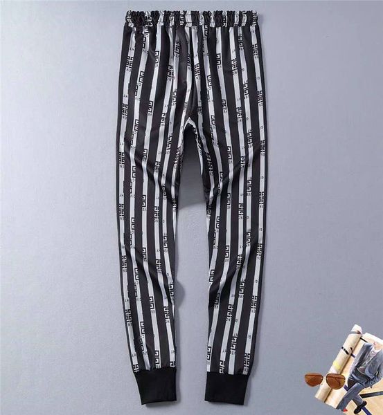 

mens pants track striped drawstring sport pants casual joggers trouse sweatpants asian size m-3xl, Black