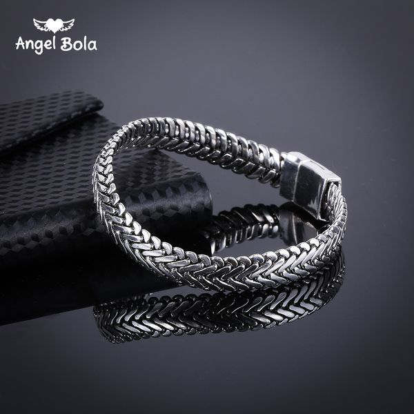 

link design bracelet punk style vintage jewelry simple men's accessories european and american chain bracelet, Black