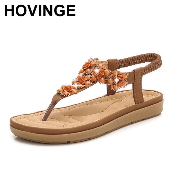 

hovinge 2020 summer new sandals women bohemian slope with comfortable female sandals women shoes, Black