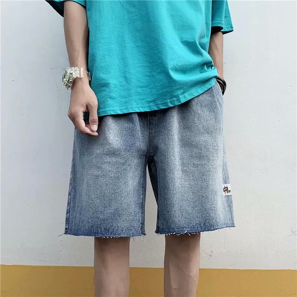 

summer 2020 men's casual blue denim shorts street style korean shorts