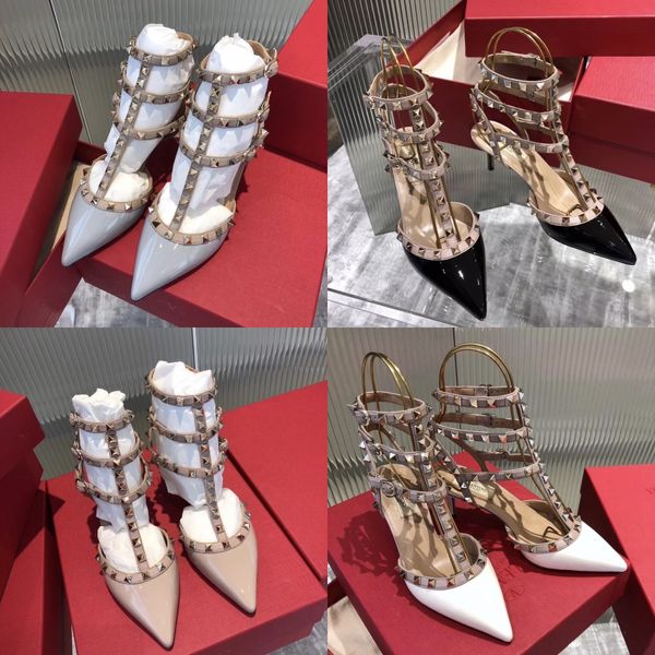 

big size 35-40 solid color balls decor gorgeous  cm high heels sandals big size heels woman rivets studded ankle wrap sandals#699, Black