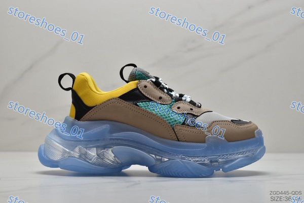 

xshfb the new new triple-s casual shoes men's and women's sneakers shoes design lmixed color thick low dad shoes large tide, Black