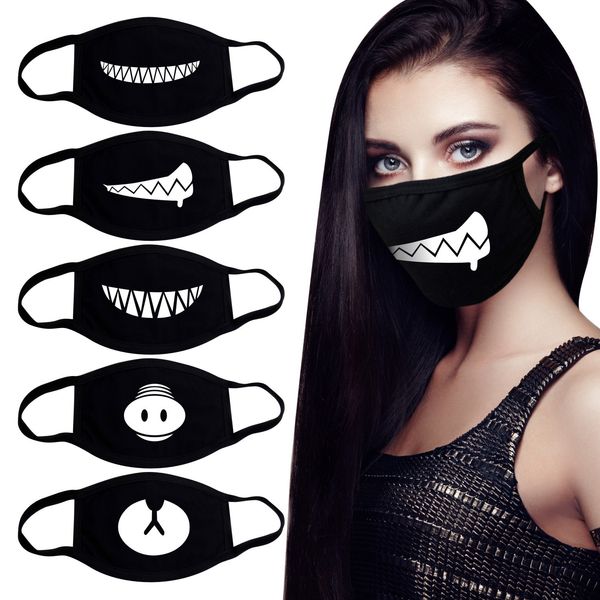 

cute cartoon cotton masks mask cosplay expression washable bear dustproof keep warm masks props black mask mouth