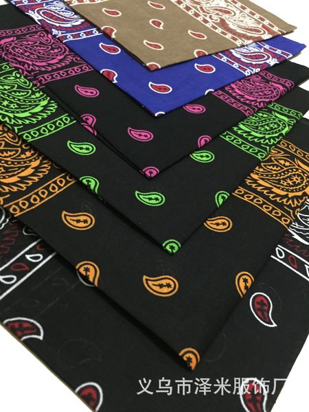 

new cashew flower fashion japan korea harajuku color contrast amoeba new towel square towel hip-hop multi-purpose square scarf