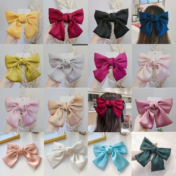 

multicolor ribbon bowknot hair clip women girl cute bowknot barrettes fashion hair accessories for gift party, Golden;silver
