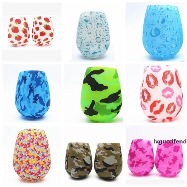 

wine glasses silicone stemless beer mugs outdoor unbreakable cups drinking cups beer whiskey glass drinkware 16 colors lxl986