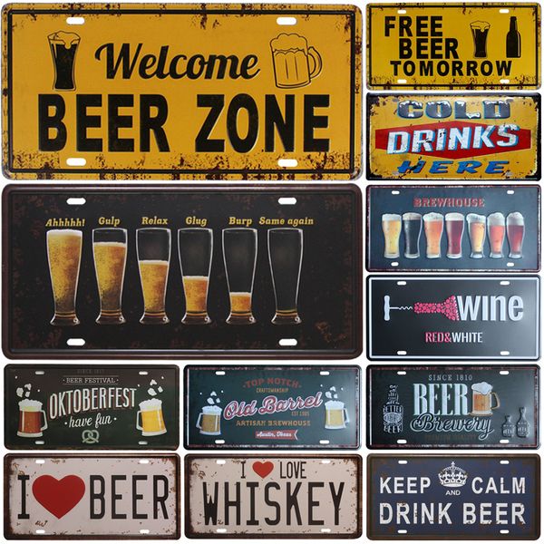 

new sell beer group plate metal plate car number tin sign bar pub cafe home decor metal sign garage painting plaques sign