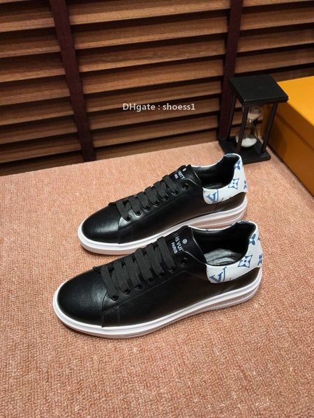 

2021-2020k fashion men 's embroidery printing luxury casual shoes breathable leather classic sneakers low -shoes ,siz, Black