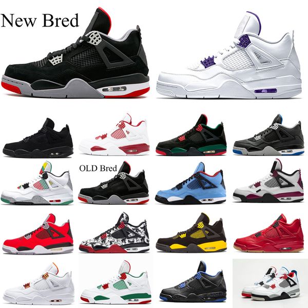 

bred new wholesale 4 4s men high basketball shoes mars blackmon rush violet cement mens comfortable sneakers sports shoes