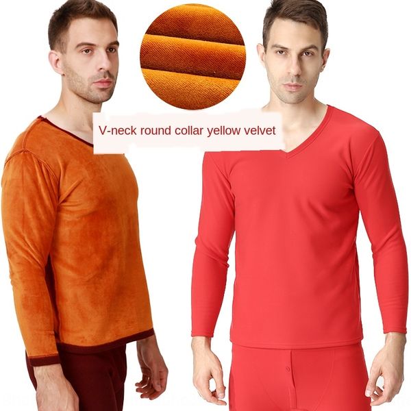 

мужской пухлый плюс бархат утолщенного костюма комплект теплого вельвет мягкого v-образный вырез теплый костюм, Black;white