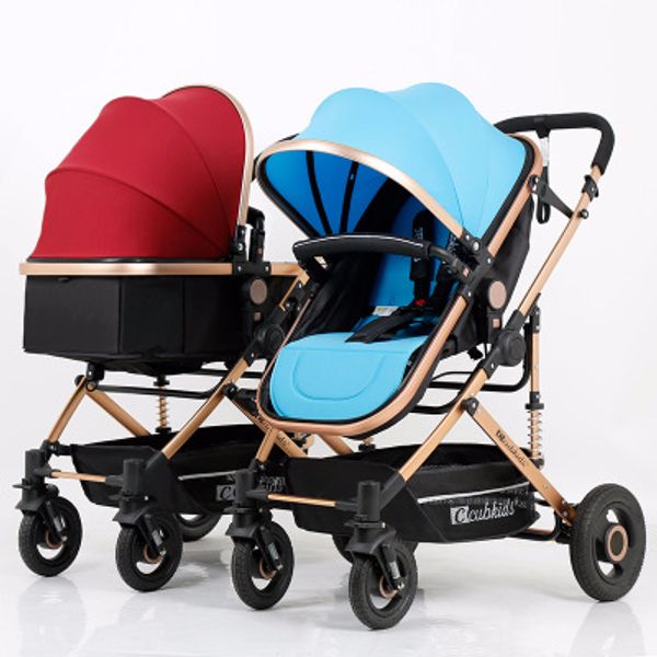 

2020twins baby stroller luxury fashionable pram aluminum frame high-landscape baby carriage