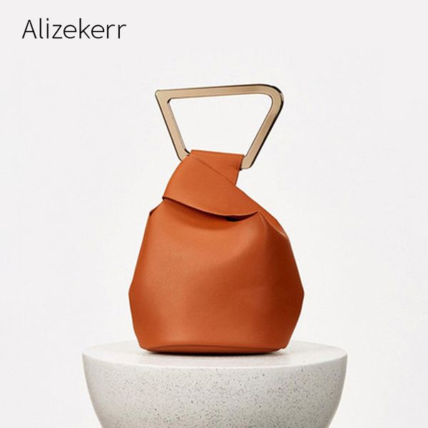 

acrylic handle designers handbag women 2020 irregular personality solid soft bucket tote clutch bag ladies purses