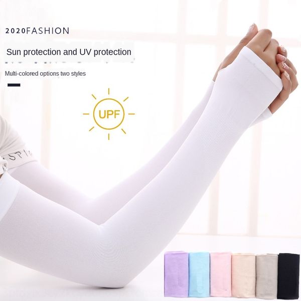 

летний корейский стиль лед шелковых померкнувшие женская защита от солнца рукава мужских открытые верхом вязаных рукава руки, Black