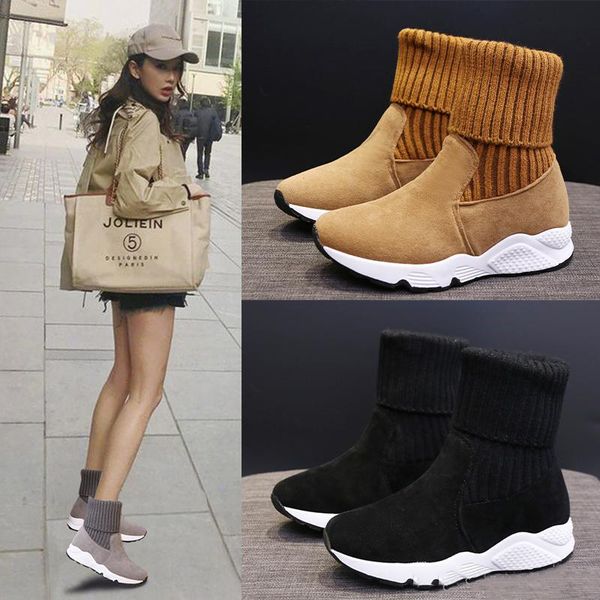 

designer boots women girl classic fly knitting snow boots chestnut fashion bowtie ankle short bow fur winter boot, Black