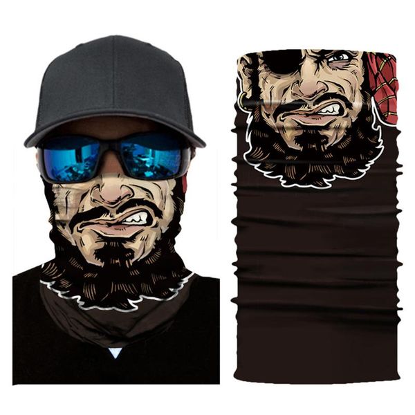 

3d seamless magic neck gaiter face shield tube warmer outdoor cycling camping ski fishing bandana headband scarf men mask#3, Black