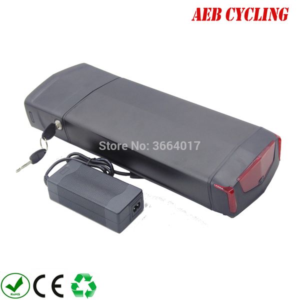 Pacco batteria Ebike 18650 ad alta potenza 48V 10.4Ah RB-3 portapacchi posteriore Bicicletta elettrica agli ioni di litio per city bike con caricabatterie