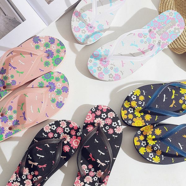 

women's flip-flops anti-skid flat legged fashionable korean style outdoor seaside vacation flip-flops sandals and sandals slippers