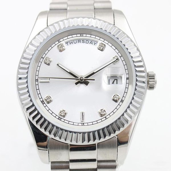 

new men watches automatic watches automatic watch mans mechinal watch 40mm size sapphire glass high quality, Slivery;brown