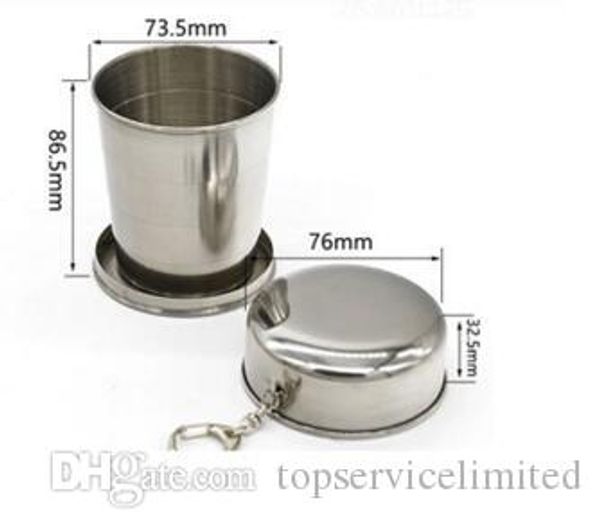 

wholesale 120pcs/lot 240ml 4 sections stainless steel camping telescopic water cup