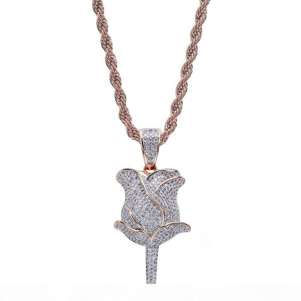 

mens jewelry gold necklaces hip hop jewelry gold silver color zircon iced out chains retro flower pendant mens necklace in stock wholesale
