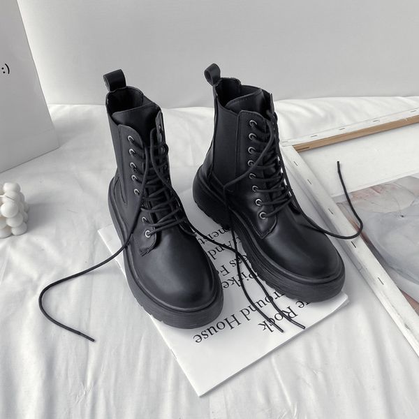 

lolita boots mid-calf booties women female shoes luxury designer round toe low heels booties short ladies fashion summer, Black