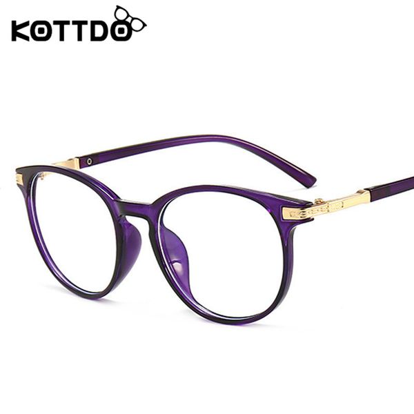 

kottdo round vintage eyeglasses frame women classic anti-blue light eye glasses frames for men frame plastic spectacle, Black