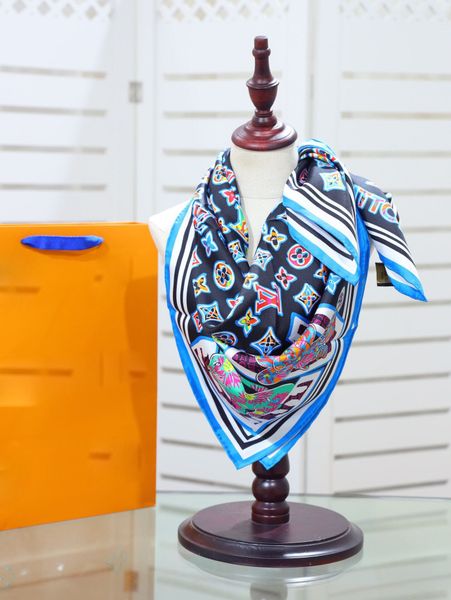 

girl style silk scarf designer scarf bucket hat hats baseball cap women luxury designer scarves silk designer head scarf, Blue;gray