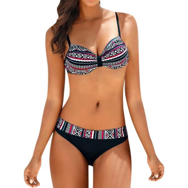 

austinbem 2020 bikini set women summer print swimwear celebrity style beachwear siamese nylon swimsuit bikini 0128y10, White;black