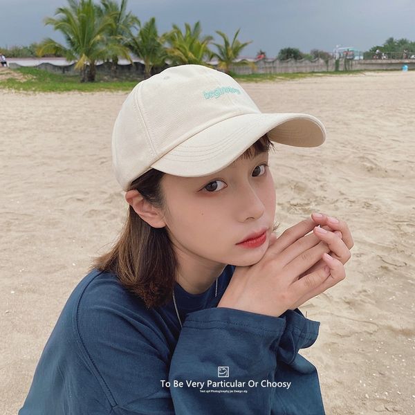 

qayw5 ins korean new style simple embroidery white embroidered baseball cap children' fashion all-match soft baseball cap men' f, Blue;gray