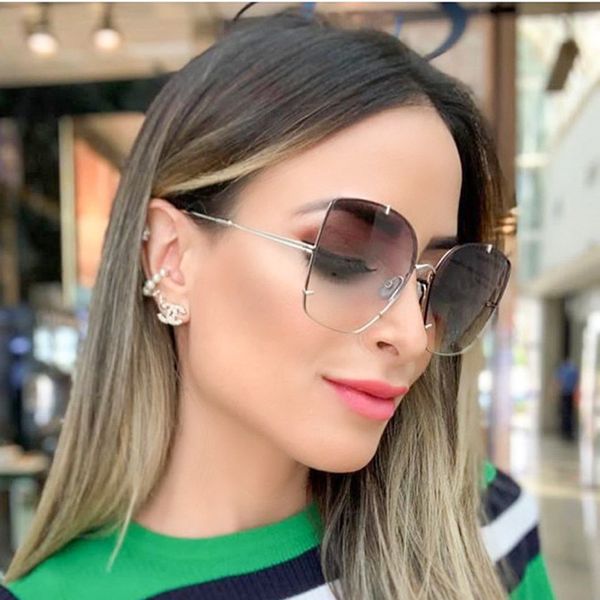 

feishini brand metal sunglasses women retro mirrorr fashion grey gradient shield trendy sunglasses women oversized uv protector, White;black