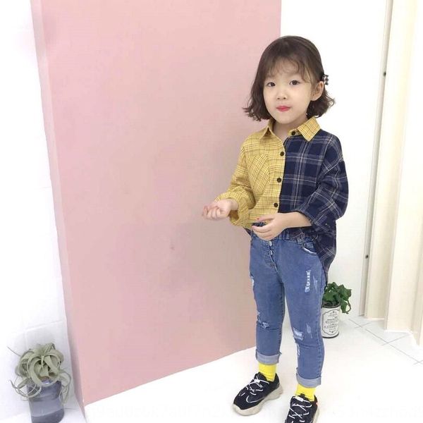 

men's and women's plaid contrast color 20 autumn clothes new shirt children's clothing shirt children's wear 3-8 years o, White;black