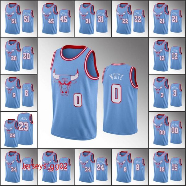 

чикаго быки мужчины майкл джор дан лавайн лаури маркканен coby белый уэнделл картер младший синий nba 2020 на заказ джерси, Black