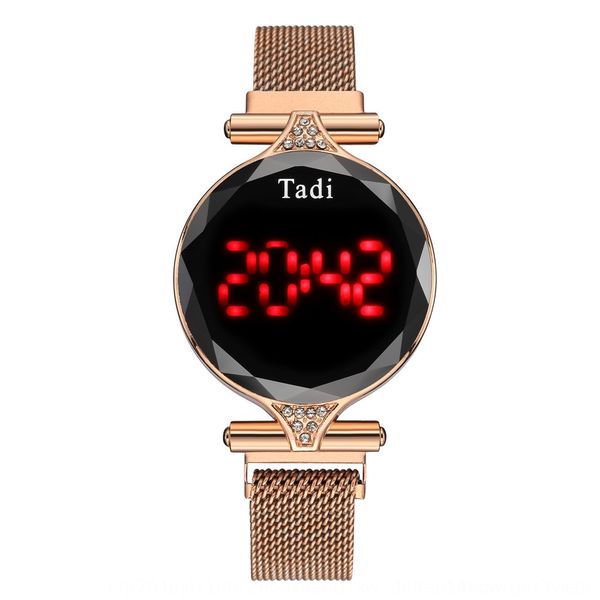 

touch screen led electron electron electronic led iron absorbing stone watch women's new women's watch, Blue