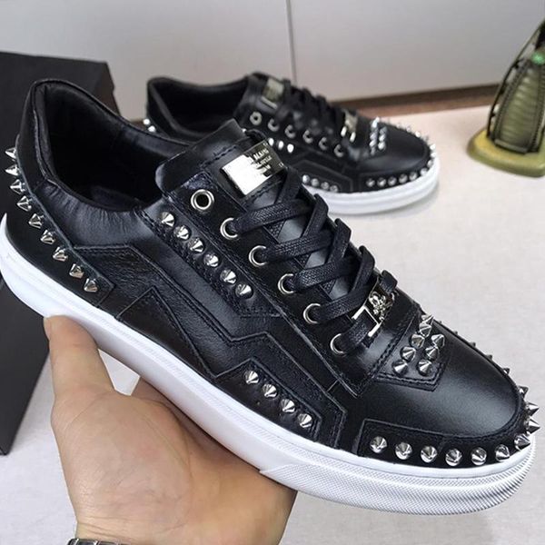 

low -sneakers studs men 's shoes vintage drop ship footwears sale lace up lightweight design comfortable luxury autumn and winter