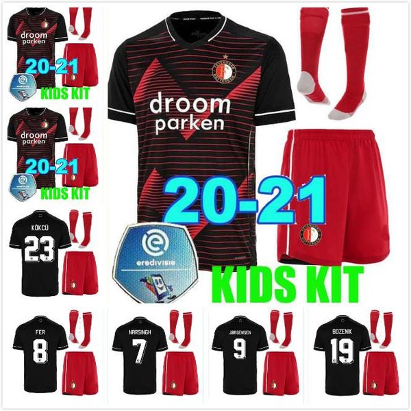 

2020 2021 feyenoord soccer jersey kids kit home away 20 21 larsson 32 v.persie 10 berghuis 10 vilhena 9 jorgensen boys jersey shirt, Black;yellow