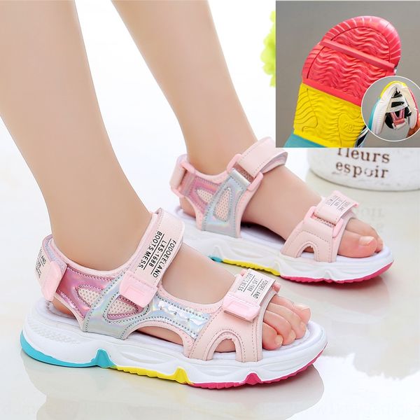 

girls' sandals sports 2020 new fashion little sandals children's shoes princess beach children's shoes leisure pupil girl, Black;red
