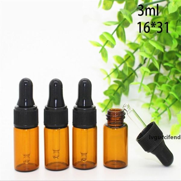 

3ml amber glass dropper bottle glass vials with pipette for cosmetic perfume essential oil bottles