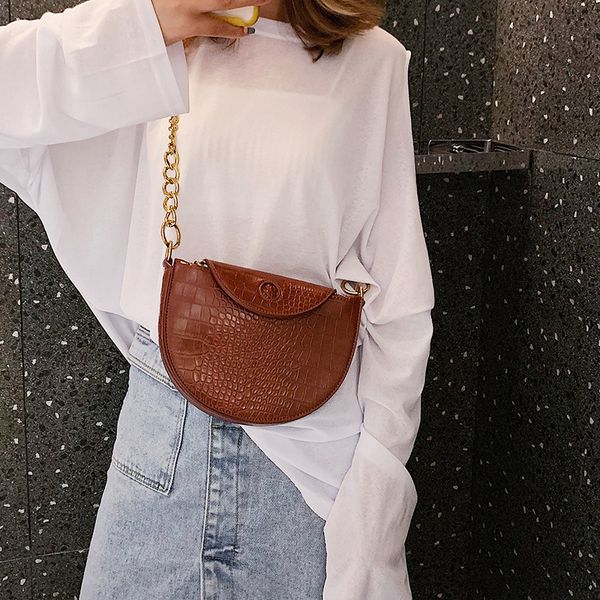 

designer bags famous brand women bags 2019 new pu leather purses and handbags retro alligator ladies saddle bags