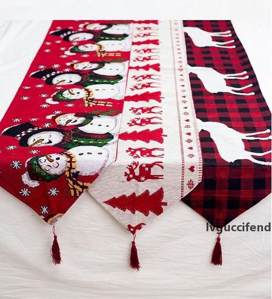 

new christmas decorative table runner table cloth polyester christmas flag christmas elk snowman table runner for holiday ing
