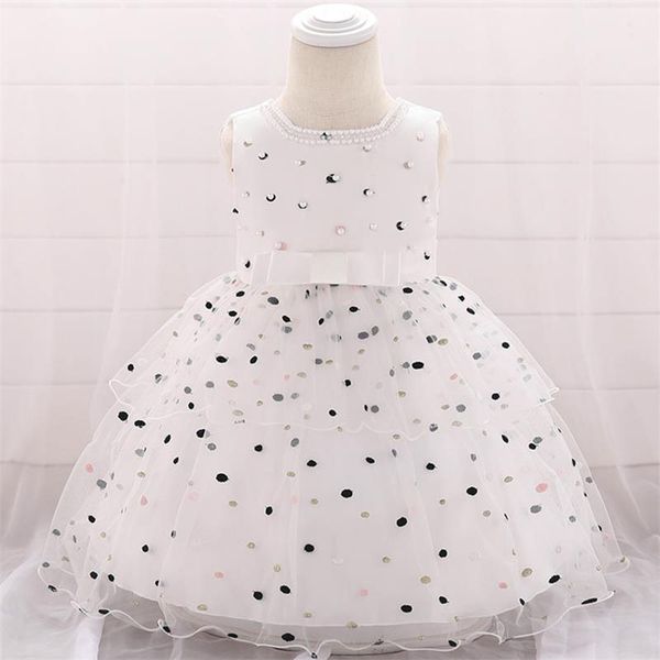 

2020 baby girl clothes newborn kids dress baptism dress first birthday party baby costume polka dot toddler children clothing, Red;yellow