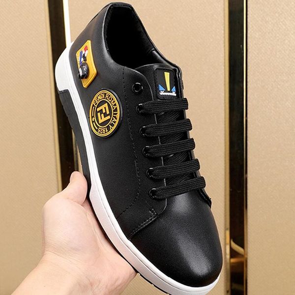 

mens shoes with origin box vintage comfortable outdoor walking sports shoes low lace -up casual men shoes manner schuhe, Black