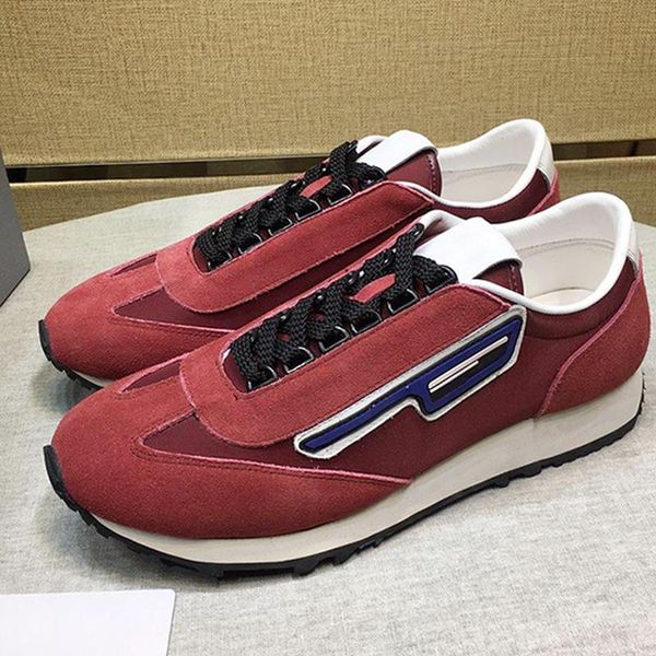 

luxury suede and nylon sneakers men 's shoes fast delivery outdoor walking breathable chunky sneakers comfortable lace -up casual men, Black