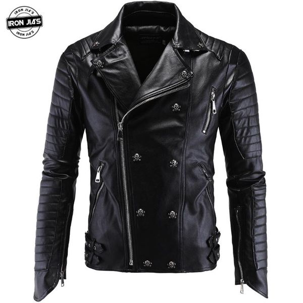 

iron jia's leather motorcycle jacket urban casual pu warmful coldproof outdoor sporting moto coat men motorbike riding jackets