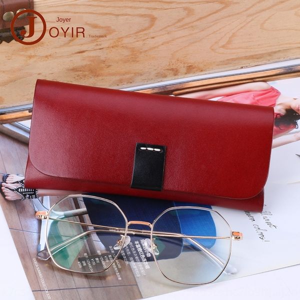 

zgwqa solid color myopia box storage bag sun case simple creative portable leather anti-pressure sunglasses women's storage bag sun gla, Blue